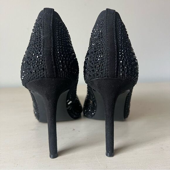 Thalia Sodi Karmen Black Embellished Heeled Booties size 5, fits like a 6 - Picture 10 of 11